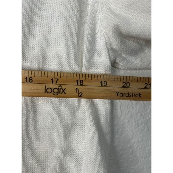 Eileen Fisher Organic Linen Cotton White Open Cardigan Sz M Lagenlook Minimalist - Picture 5 of 7